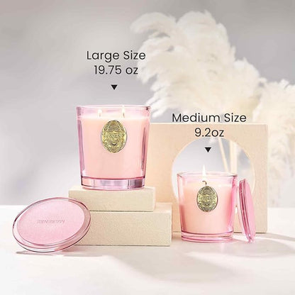 M&SENSE Natural Soy Candle | Saltwater Rose & Pink | 9.2 oz, 50H Burn Time | Luxury Scented Candle for Relaxation, Gifting, Home Décor | Ideal for Bedroom, Office, Party Ambiance