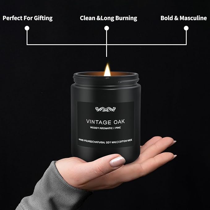 JXDLSQ 6 Pack Candles for Home Scented Aromatherapy Candles Gifts Set for Men, Men Candle Set, 42 oz 300 Hour Long Lasting Candles, Gifts for Mens, Birthday, Anniversary Present
