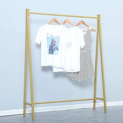 Urban Iron Clothing Racks, 59in, Commercial Clothes Racks for Hanging Clothes, Modern Metal Garment Rack, Retail Display Rack Standing Clothes Rack(Gold)