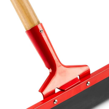 Libman Commercial 954 Heavy-Duty Curved Floor Squeegee with Wooden Handle, 36" Wide (Pack of 6), Black/Gray
