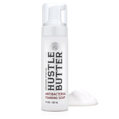 Hustle Bubbles Tattoo Aftercare Tattoo Soap Antibacterial Soap To Clean New Tattoos & Piercings Essential Tattoo Supplies 7oz