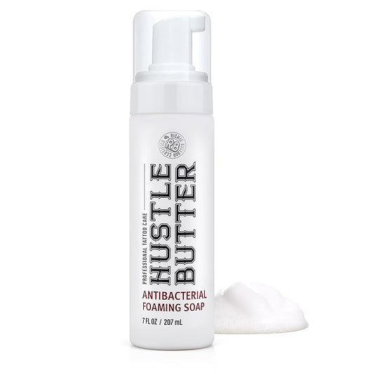Hustle Bubbles Tattoo Aftercare Tattoo Soap Antibacterial Soap To Clean New Tattoos & Piercings Essential Tattoo Supplies 7oz