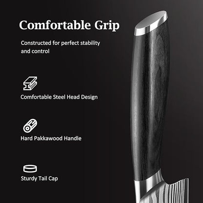 3 Pieces Knife Set, Professional High Carbon Powder Steel Kitchen Knife Set, Ultra Sharp Knives Set for Kitchen with Elegant Gift Box