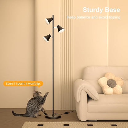 Floor Lamps for Living Room, 36W LED Floor Lamp Standing Lamp with Foot Switch, 3 Color Temperatures Living Room Lamps, 3 Rotatable Light Modern Floor Lamps for Living Room Bedroom Office