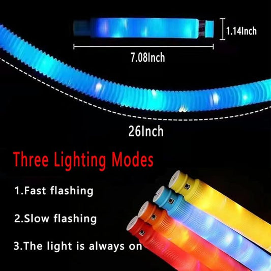 6PCS Multicolor Light Up Glow Necklaces Bracelets Party Favors Accessories for , Glow Sticks Pop Tubes for kids,Glow Birthday Camping Wedding Party Supplies Decorations for Boys Girls