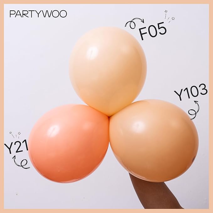 PartyWoo Nude Balloons 50 pcs 12 Inch Beige Apricot Boho Neutral Latex Balloons for Wedding Baby Shower Gender Reveal Graduation Birthday Party Decorations Apricot-F05