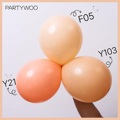 PartyWoo Nude Balloons 50 pcs 12 Inch Beige Apricot Boho Neutral Latex Balloons for Wedding Baby Shower Gender Reveal Graduation Birthday Party Decorations Apricot-F05