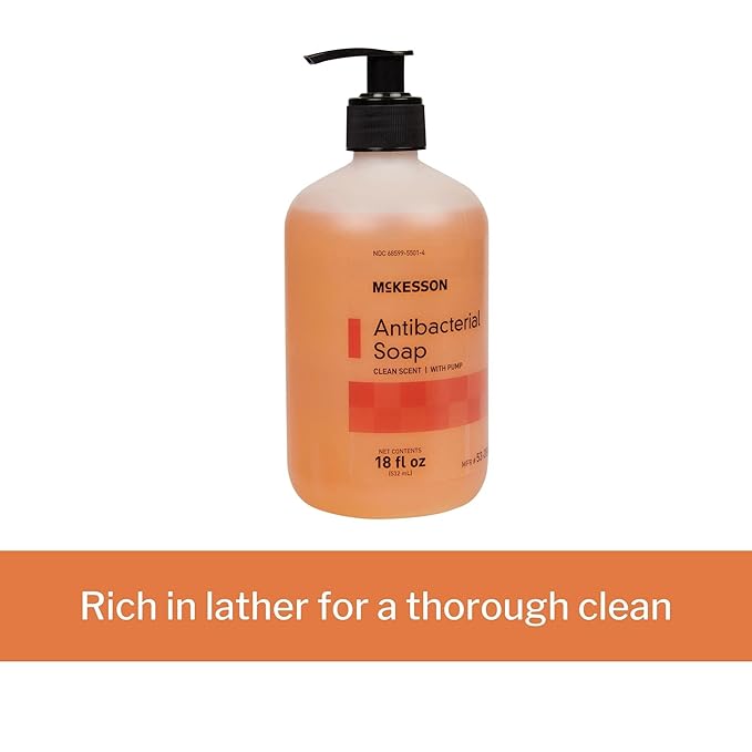 McKesson Antibacterial Liquid Hand Soap, 18 oz [Pack of 1] Pump Bottle, Clean Scent