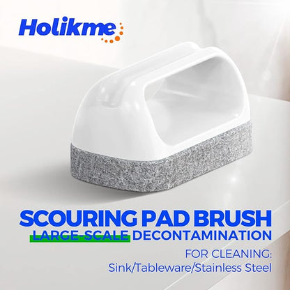 Holikme 7 Pack Deep Cleaning Brush Set, Scrub Brush, Grout Brush, Pool Brush, Scrub Pads with Scraper Tip Scouring Pads, for Pool Walls, Bathroom, Floor, Tub, Shower and Kitchen Surface (Blue)