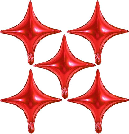 18inch Star Shape Foil Mylar Balloon,30 pcs Red Four Angle Star Balloons for Birthday Party,Wedding,Valentine's Day, engagement party，Christmas,Baby Shower Backdrops Decorations ﻿