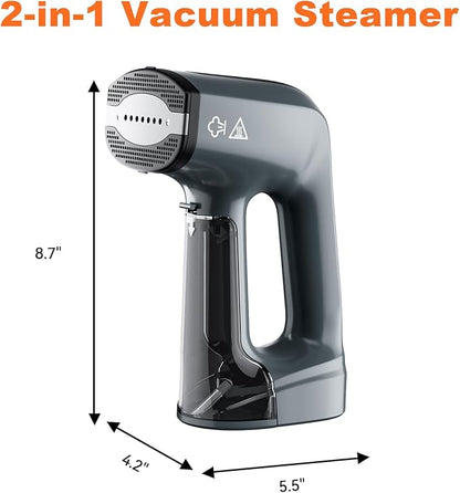 GHORA Vacuum Steamer for Clothes, 2500Pa Strong Suction Handheld Garment Steamer, Portable Travel Steamer & Iron Dual-Mode (110-120V)