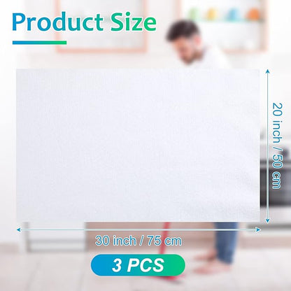 Newwiee 3 Pcs Extra Large Microfiber Cleaning Cloth 30" x 20" Washable Reusable Microfiber Towel Streak Free Lint Free Cloth for Cleaning Home Glass Office Window Bathrooms (White)