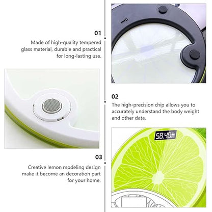 Electronic Body Weight Scale with Creative Lemon Design Large LED Display Compact Bathroom Scale for Accurate Adult Weighing