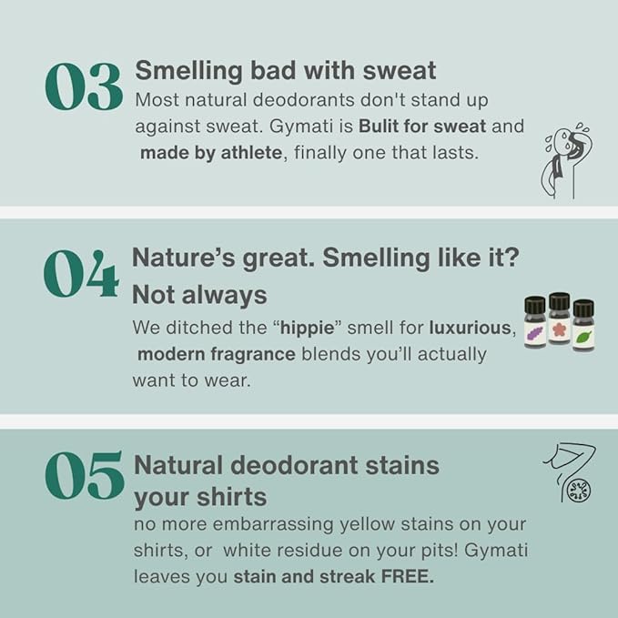 Gymati - Fitness Deodorant Spray for Men - Aluminum-Free -All Day Ultimate Odor Protection - Built For Sweat - Air-Powered - Vegan & Plant-Based - Made in USA - Homme - 3.4oz Travel Size