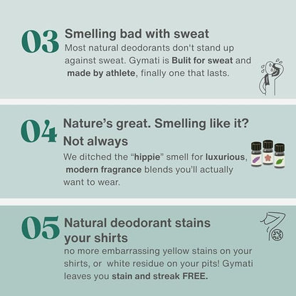 Gymati - Fitness Deodorant Spray for Men - Aluminum-Free -All Day Ultimate Odor Protection - Built For Sweat - Air-Powered - Vegan & Plant-Based - Made in USA - Homme - 3.4oz Travel Size