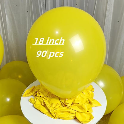 90 Pack Yellow Balloons 18 inch Yellow Latex Big Balloons for Party Decorations and Events ZWZLIULIAN