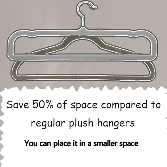 Velvet Pants Hangers with Non Slip Bar, 20 Pack Felt Slack/Trouser Hangers for Closet, Slim Space Saving Closet Perchas Terciopelo 360° Swivel Hook for Tank Top, Bra, Shorts, Jeans, Towel (Grey)