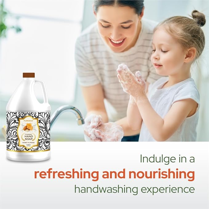 Foaming Hand Soap Refills | Honey Almond | Essential Oils | Gentle, Moisturizing Foam | Made in USA | 128 Fl Oz (1 Gallon)