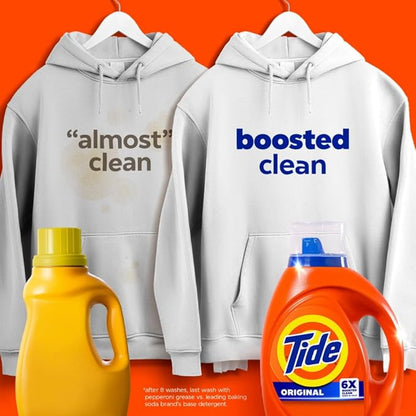 Tide Liquid Laundry Detergent, Original Scent, 80 fl oz, 64 Loads, Boosted Clean Even in Cold Water with Concentrated Washing Soap