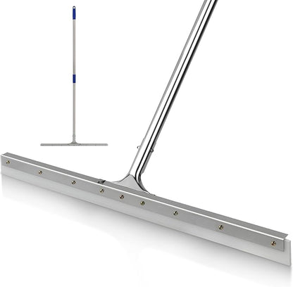 MHM AquaSlide PushPro – 28-Inch Heavy Duty Squeegee for Concrete Floors & Wet Surfaces | Industrial Rubber Blade Water Removal Tool for Garages, Warehouses, Driveways & Commerical Use