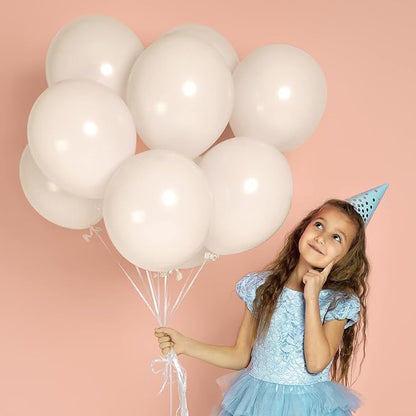 154pcs Ivory White Balloons White Sand White Cream Beige Balloon for Balloons arch Different Sizes 5/10/12/18 Inch Garland Kit for Wedding Birthday Party Supplies Bridal Shower Decorations