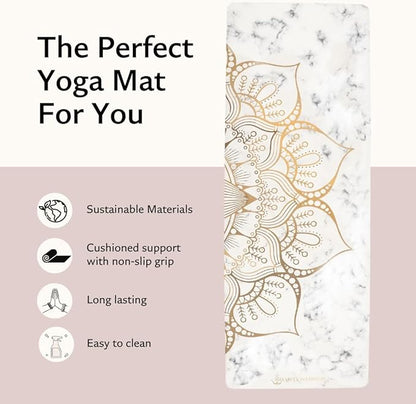 Shanti PU Yoga mat - Artist Designed, Premium eco friendly mats, Non Slip, Non Toxic, Great for Regular & Hot Yoga, Pilates and Work out (72 inch x 28 inch x 5mm Thick)k out (72 inch x 28 inch x 5mm Thick)