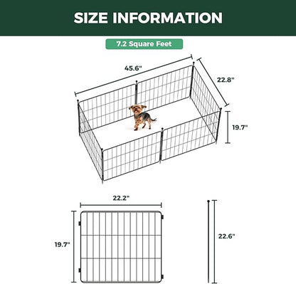 FXW MiniPaws Unleashed Dog Playpen for Yard & RV Camping, Expandable 20-inch 6 Panels for Puppies and Small Dogs, Portable for Indoor and Outdoor Use