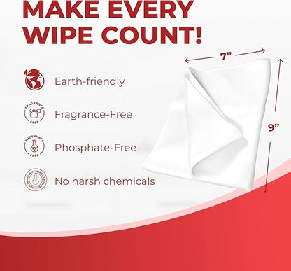 HandyClean Rinse-Free Food Contact Sanitizing Wipes Canister, Multi Surface Cleaning Supplies for Kitchen and Professional Setting One Canister (120 Wipes)