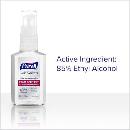 Purell Prime Defense Advanced Hand Sanitizer, Fragrance Free, Our Maximum Strength Formula, 2 fl oz Travel-Size Pump Bottles (Pack of 6) - 3299-04-EC
