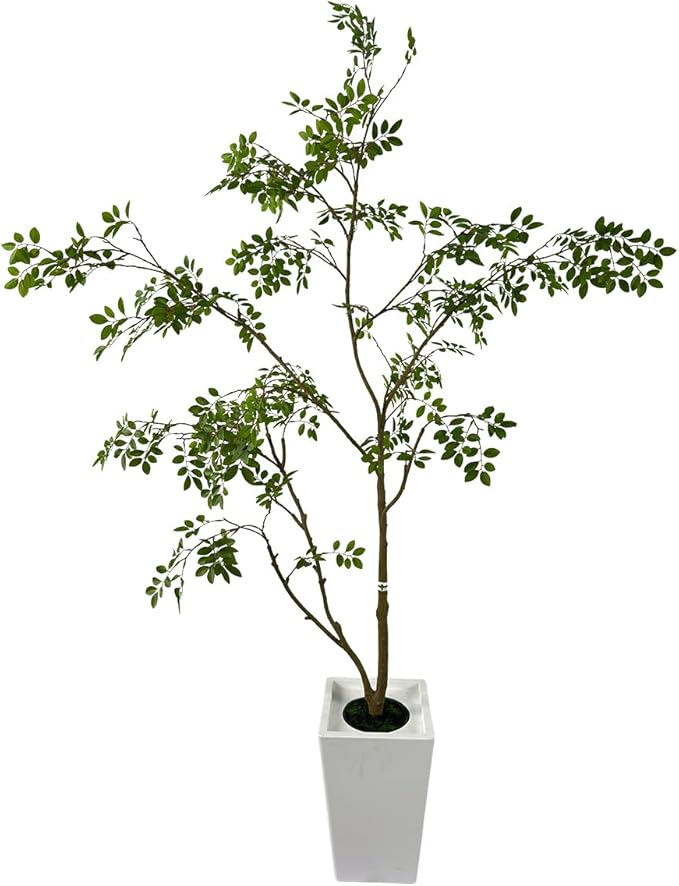 Artificial Elm Tree Faux Elm Tree 7ft Tall Fake Plant in Pot Fake Silk Tree Faux Plants Indoor