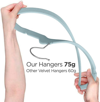 50 Pack Premium Baby Velvet Hangers (Blue) - 11.8" Inches Non-Slip, Ultra-Slim & Space-Saving Toddler Hangers - 360° Rotating Hook, Strong & Durable Hanger for Children, Infant & Toddler