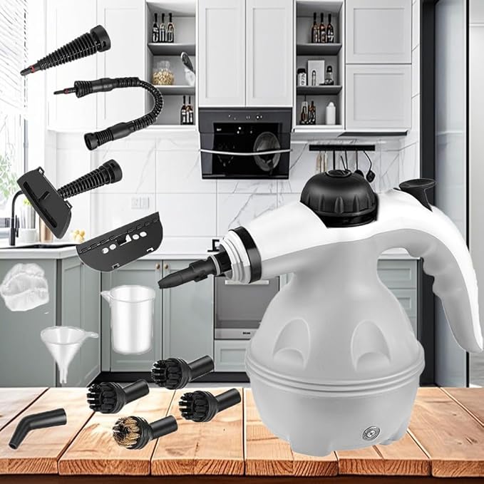 Steam Cleaner with 12 Accessories | Multi Purpose High Pressure Steam Cleaning Machine for Home | Handheld Steam Cleaner for Kitchen, Bathroom, Tiles, Carpets, Upholstery & Car Detailing
