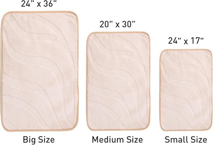 Bath Mats 36x24 Non-Slip Absorbent Bathroom Rug, Quick Dry Machine Washable Shower Tub Mat with Rubber Backing, Soft Floor Carpet for Bathroom Decor Wave White
