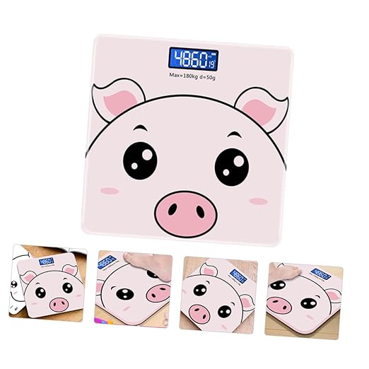 Multifunctional Digital Weight Scale with Screen for Adults and Home Body Weight Monitor Pink Cute Design for Accurate Health Tracking