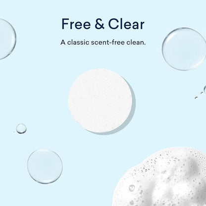 BLUELAND Laundry Detergent Tablets, 60 Count, Plastic-Free Eco-Friendly Pods, Sheets, Liquid Alternative - Fragrance Free and Clear, Natural, Gentle