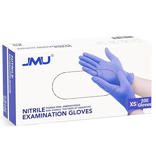 JMU Medical Nitrile Gloves, 200 Count, XS Nitrile Gloves, Latex-Free & Powder-Free, Tear-Resistant, Non-Sterile, Violet Blue