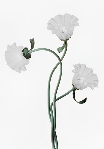 Vertical 3 Heads Flowers Lily Floor Lamp Creative Lily of The Valley Floor Lamp Living Room Sofa Side Bedroom Bedside