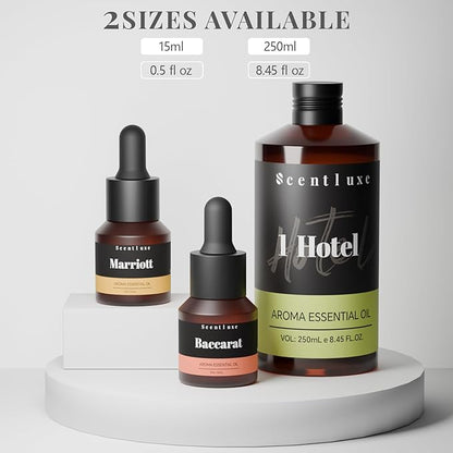 Essential Oil & Aromatherapy Diffuser Oils by The 1 Hotel Scent - Pepper, Lemon, Patchouli Notes. Premium 15mL Glass Dropper Bottle for Ultrasonic/Waterless Diffusers, Crafting 5-Star Hotel Fragrance