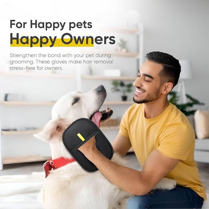 Pet Hair Removal Glove for Dogs & Cats, Reusable Electrostatic Pet Hair Glove, Pet Hair Remover Tool for Clothing, Couch, Carpet, Car Seat