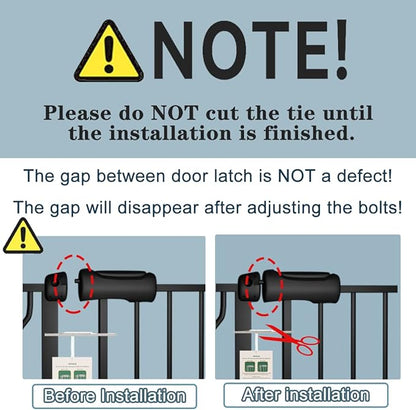 Extra Wide Baby Gate 67-71.5 Inch Wide Walk Through Pressure Mounted Auto Close Large Long Tension Gate for Dog and Cats Black