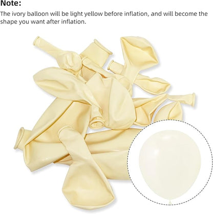 130pcs Ivory White Balloons Different Sizes 18" 12" 10" 5" Party Latex Balloons for Birthday Baby Shower Graduation Wedding Gender Reveal Anniversary Party Decorations