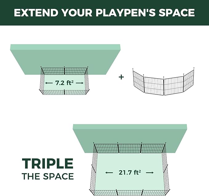 FXW MiniPaws Unleashed Dog Playpen for Yard & RV Camping, Expandable 20-inch 4 Panels for Puppies and Small Dogs, Portable for Indoor and Outdoor Use