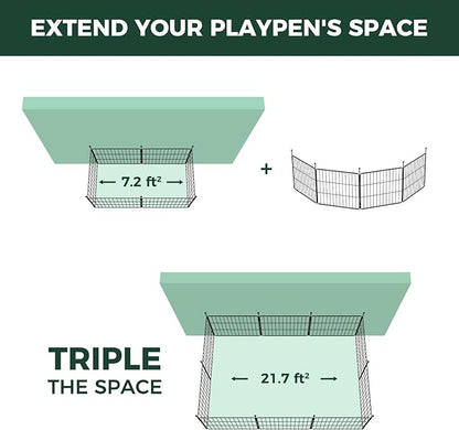FXW MiniPaws Unleashed Dog Playpen for Yard & RV Camping, Expandable 20-inch 4 Panels for Puppies and Small Dogs, Portable for Indoor and Outdoor Use