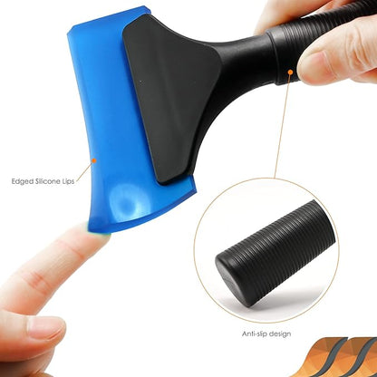 EHDIS Small Squeegee 5 inch Rubber Window Tint Windshield Scraper for Car,Glass, Mirror, Shower, Door,Bathroom Cleaning (Blue, 2)