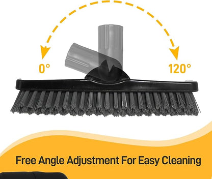 55-Inch Rotating Grout Brush with Adjustable Long Handle, V-Shaped Deep Cleaning Tool for Tile, Bathrooms, Kitchens, and Hard-to-Reach Areas