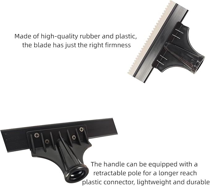 24in Epoxy Squeegee, Teeth Notched Squeegee for Self Leveling Cement Urethane Epoxy Floor Wall Spreader, Lightweight Professional Epoxy Tool for Garage Floors Driveways Walls, Black