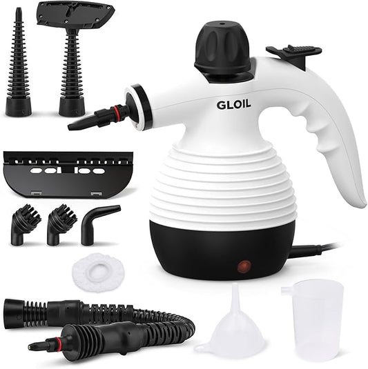 Handheld Steam Cleaner, Steamer for Cleaning, Multipurpose Portable Steam Cleaners for Home Use with Safety Lock and 10 Accessory Kit to Remove Grime, Grease, and More, Save Time and Effort