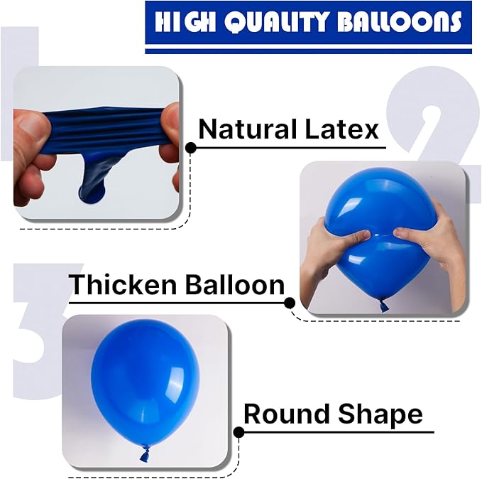 PartyWoo Royal Blue Balloons 50 pcs 12 Inch Matte Latex Helium Balloons for Graduation Baby Shower 4th of July Independence Day Gender Reveal Under the Sea New Born Birthday Party Decorations Blue-Y5