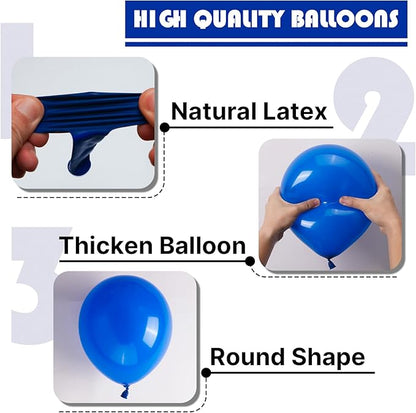 PartyWoo Royal Blue Balloons 50 pcs 12 Inch Matte Latex Helium Balloons for Graduation Baby Shower 4th of July Independence Day Gender Reveal Under the Sea New Born Birthday Party Decorations Blue-Y5
