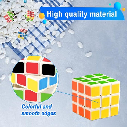 GOLDGE 40 Mini Cube Puzzles, 1.18in 3x3, Fun Party Favors for Kids - School Rewards & Classroom Prizes, Perfect for Birthdays, Easter, Christmas & Stocking Stuffers (40PCS-6 Colors (Black))
